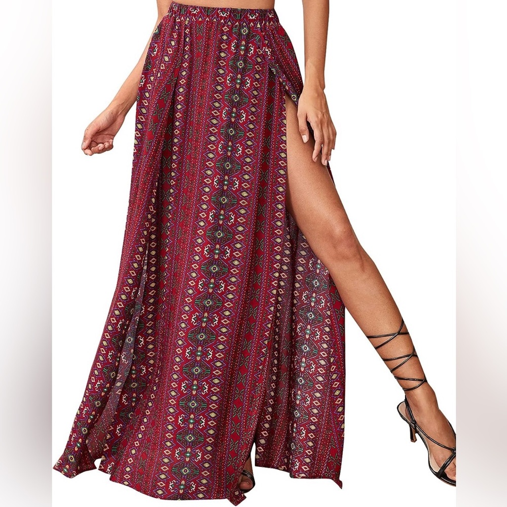 ROMWE Medium Boho Maxi Skirt